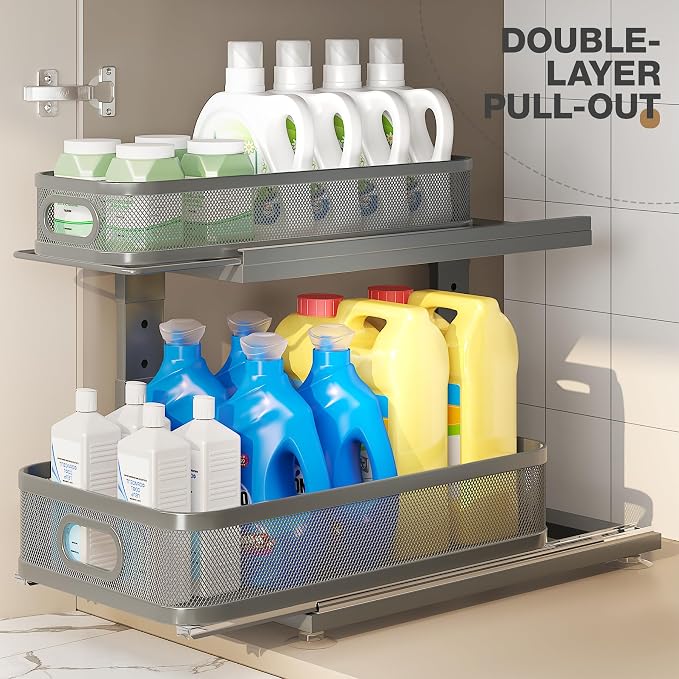 2 Pack 18.5IN-Depth Under Sink Organizer - Image 4