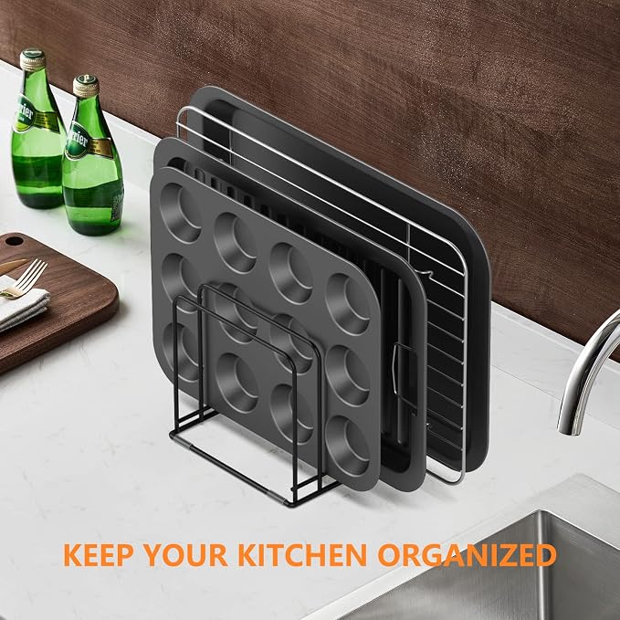 KORRTFID Kitchen Cabinet Organizer, Steel Cookware Holder, Divided Holder - Image 5