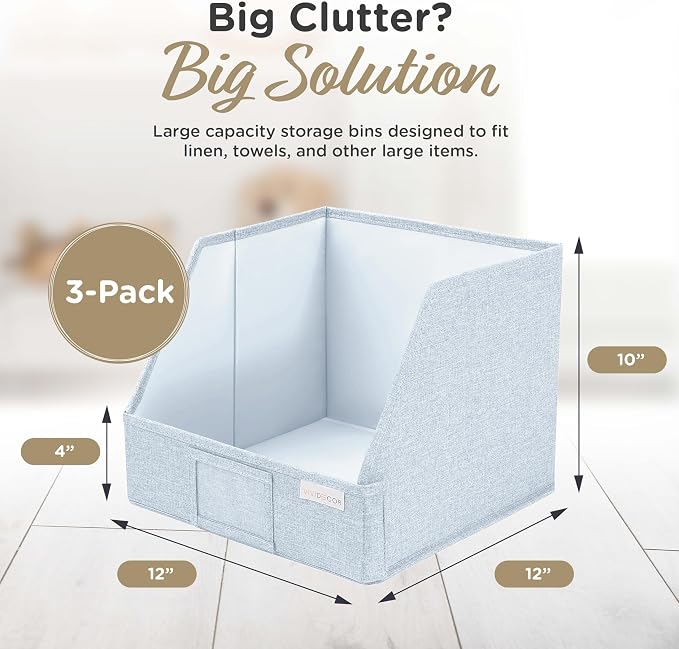 VIVIDECOR Open Front Trapezoid Closet Bins 12x12x10 – Easy Access Shelf - Image 5