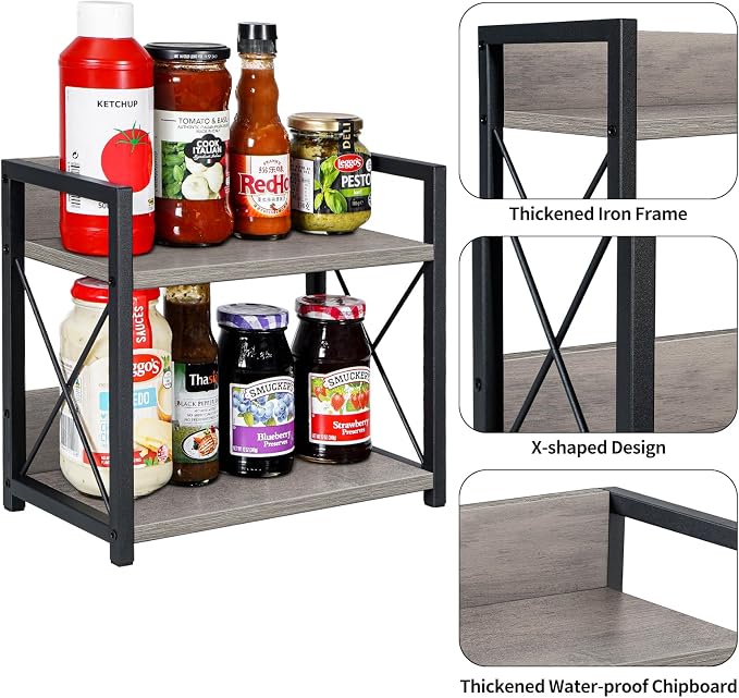 Giikin Countertop Shelf Organizer, 2 Tier Kitchen Spice Rack - Image 6
