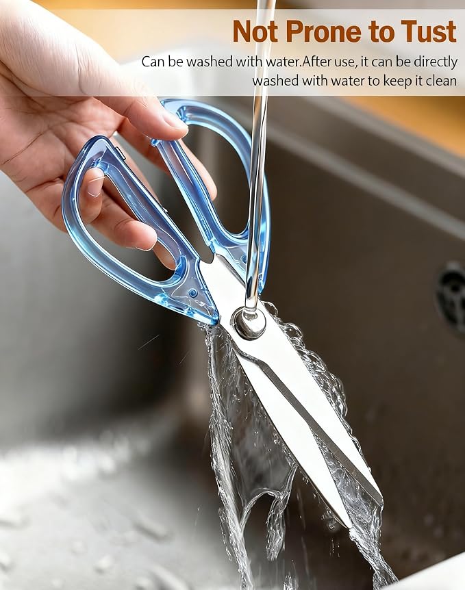 8.0inch Kitchen Shears, Sharp Stainless Steel Meat & Poultry Scissors, - Image 7