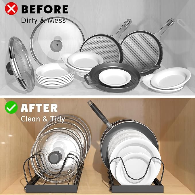 2PACK Pot Lid Organizers Inside Cabinet - Image 2