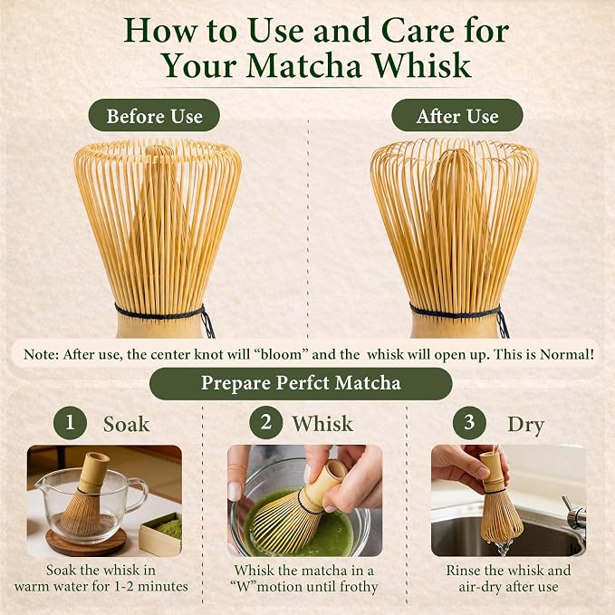 Matcha Whisk - Bamboo 100 Prong Handcrafted Natural Whisk - Image 4