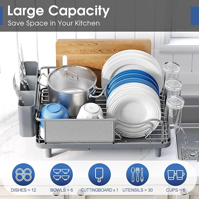 Urackify Stainless Steel Dish Drying Rack - Image 2