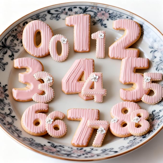 Numbers Cookie Cutters Set, 9 piece Stainless Steel Numbers Fondant Cutters Set - Image 7