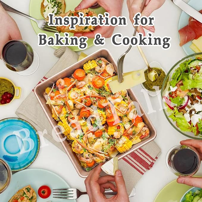 12" x 10" Cookie Sheet Pan Set, 2 Pack Nonstick Baking Sheets, Commercial - Image 4