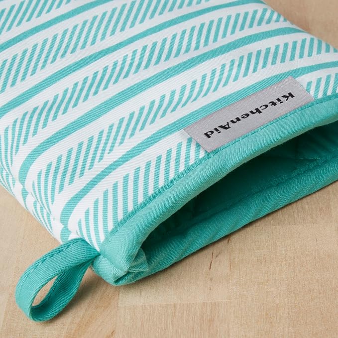 KitchenAid Albany Mini Oven Mitt 2-Pack Set, Aqua Sky - Image 4