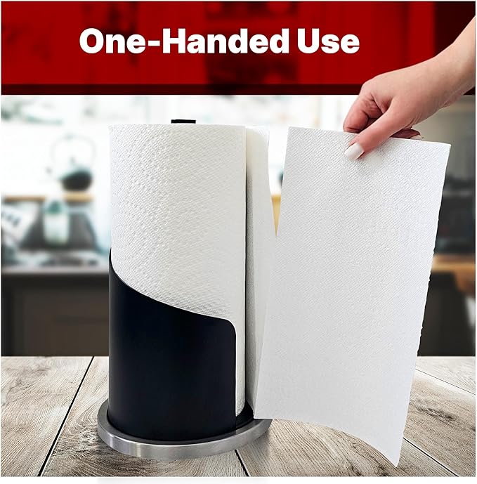 Stainless Steel Paper Towel Holder Countertop, Modern Spiral Cover Design - Image 5