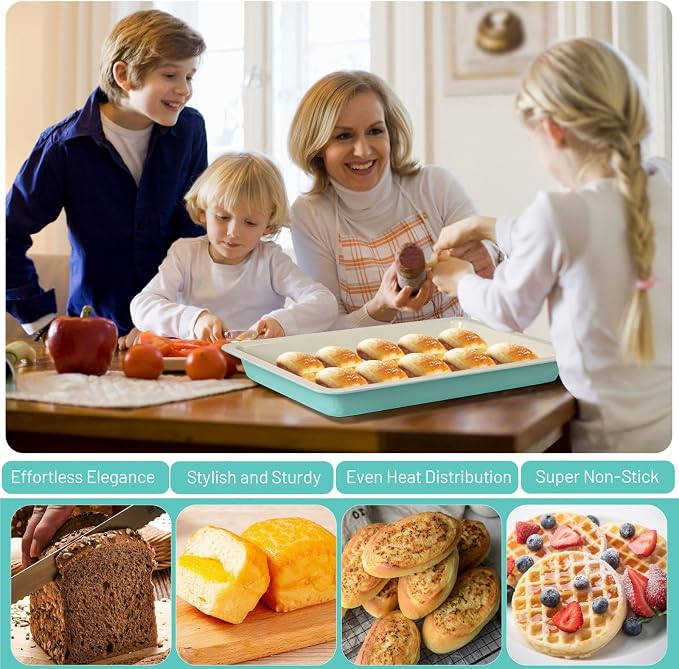 Sheet Cake Pan with Lid, Non-Stick Ceramic Coating Baking Pan, Oven Safe 450°F - Image 7