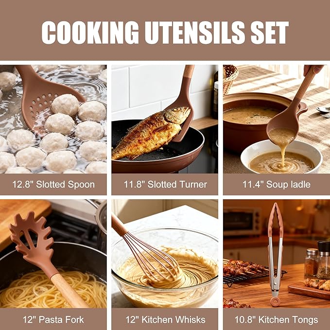 RAXCO Utensil Sets, 18-Piece Silicone Cooking Utensils and Kitchen Accessories - Image 6