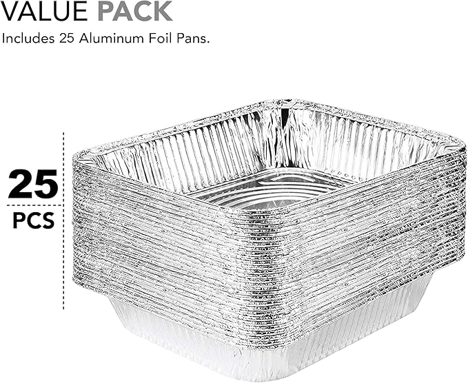 Stock Your Home Aluminum 9x13 Disposable Foil – Half Size Deep Steam Table - Image 3