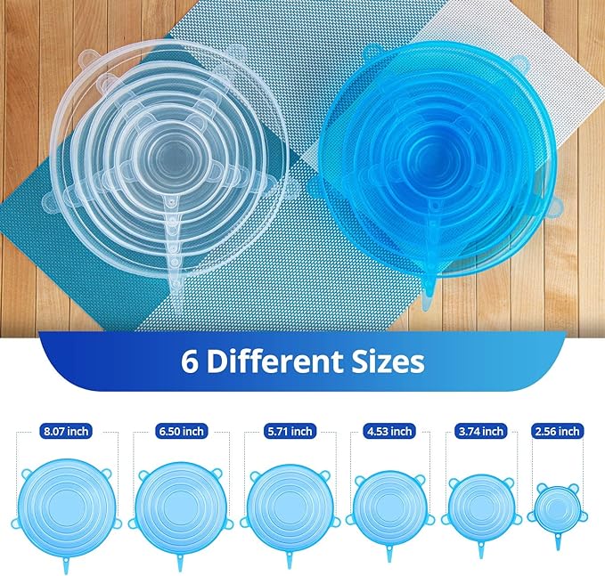 Silicone Stretch Lids, Zero Waste Reusable Silicon Container Lid Covers - Image 7