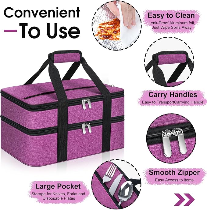 Double Insulated Casserole Carrier, Portable Casserole Carrier - Image 3