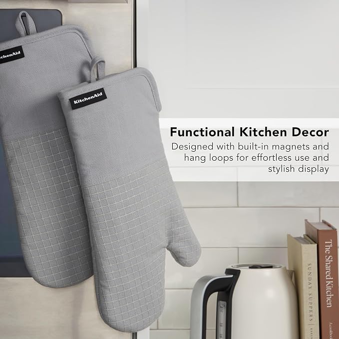 KITCHENAID Gourmet Series Gridlines Oven Mitts 2-Pack Set, Heat Resistant up to - Image 6