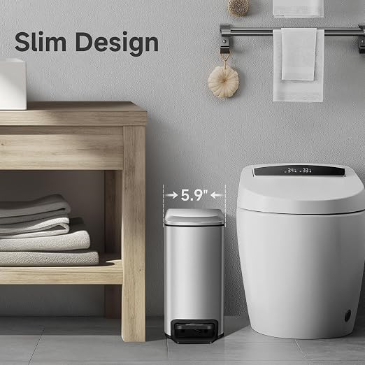 TIPGO Slim Bathroom Trash Can - Image 3