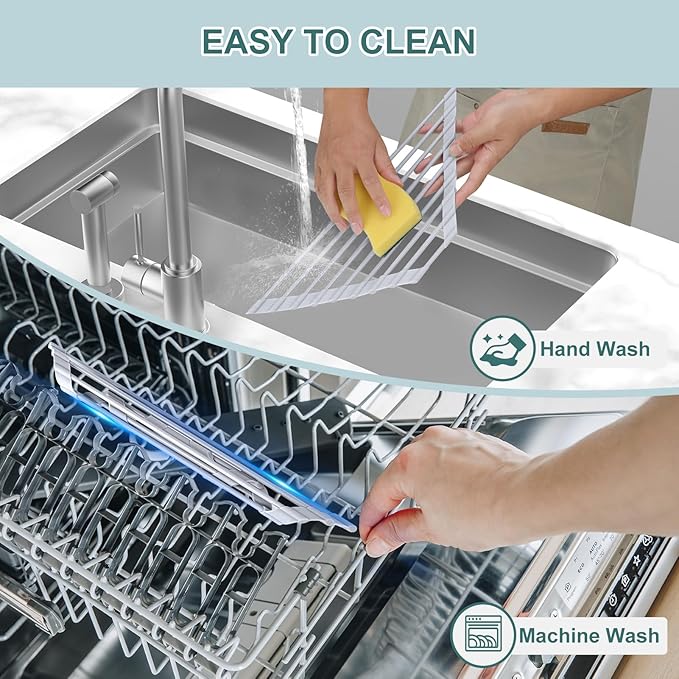 MERRYBOX Triangle Roll Up Dish Drying Rack Over The Sink, 2025 Anti-Rust Sink - Image 6