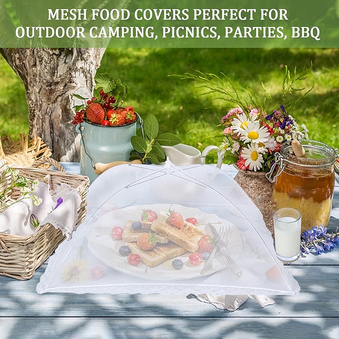 ZMCINER 7 Pack Food Covers for Outdoors Mesh Screen Include Food Tents 1 Extra - Image 3