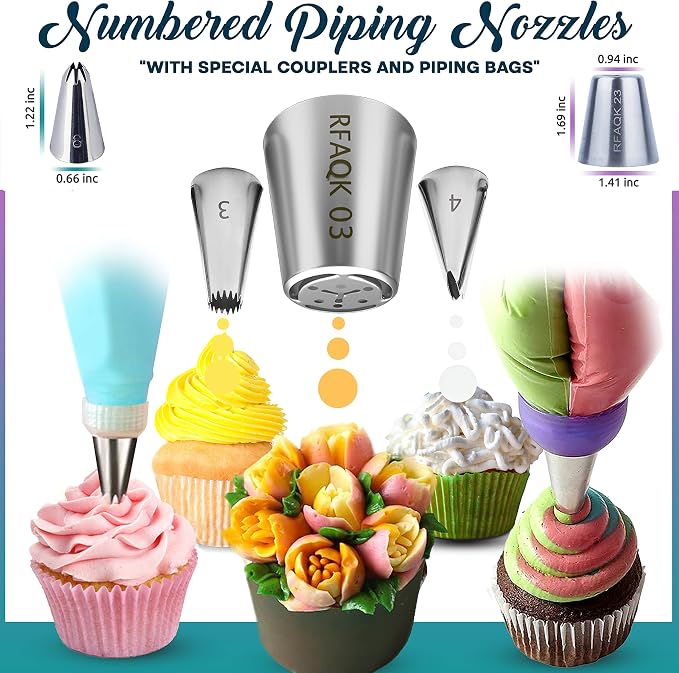 RFAQK 230PCs Cake Decorating Supplies Kit, Cake Decorating Set - Image 4