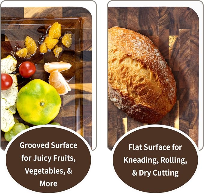 Utoplike Acacia Cutting Board 17 x 12 IN, Wood End Grain Chopping Board - Image 5