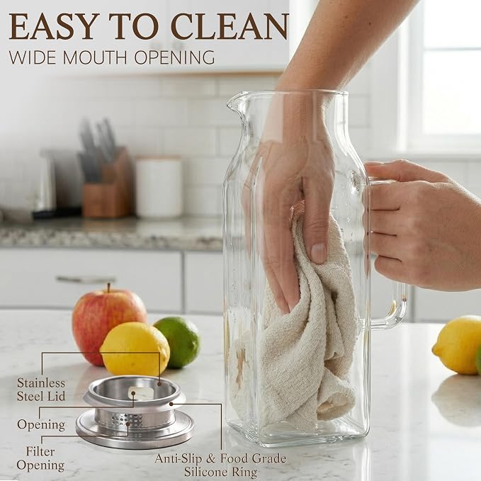 2 Pack Square Glass Pitcher - Image 4