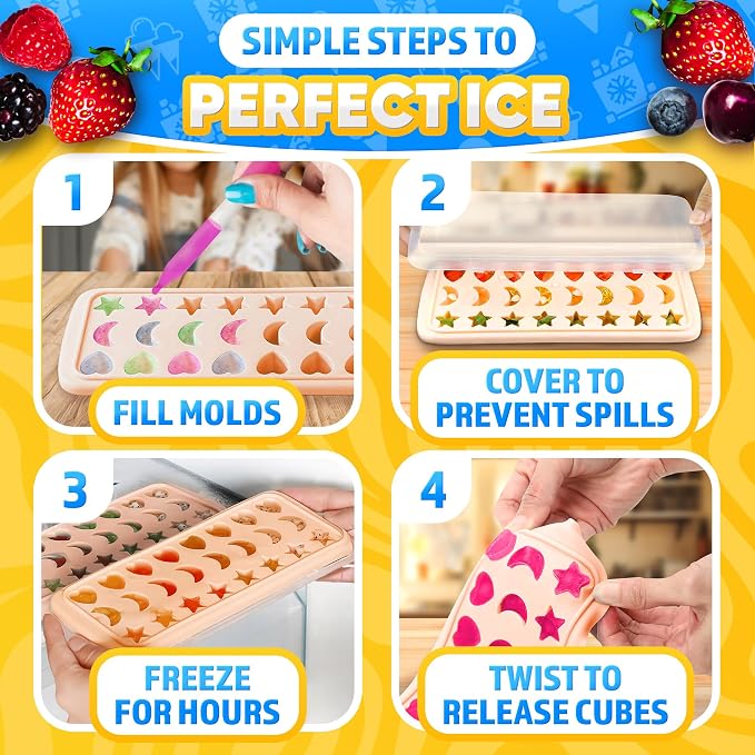 Mini Star Ice Cube Tray with Lid – Stars, Moons & Hearts that Just Pop Right - Image 6