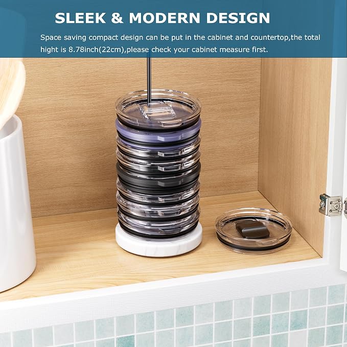 Tumbler Lid Organizer with Marble Base - Image 4