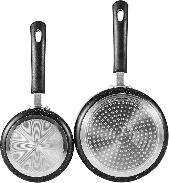 Nonstick Saucepan Set with Lid, Non Stick 1Qt & 2Qt Sauce Pan Set with Glass - Image 7