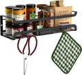 Spice Rack Wall Mount with Hooks by Couwilson