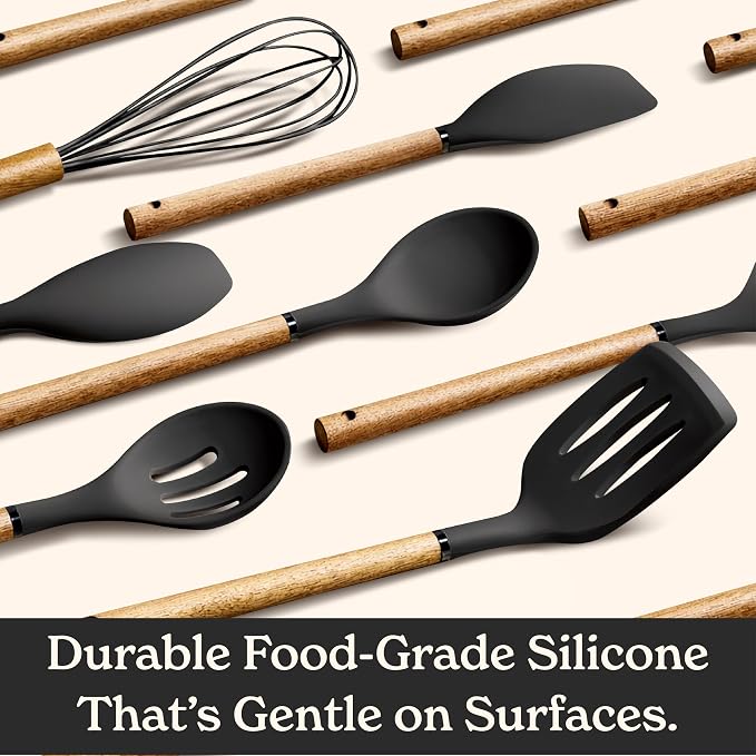 Country Kitchen Non Stick Silicone Utensil Set - Image 4