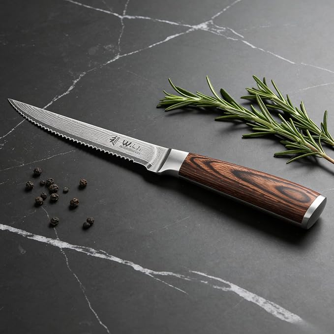 Wakoli EDIB 4-Piece Damascus Steak Knife Set – Professional Dining Kitchen - Image 2
