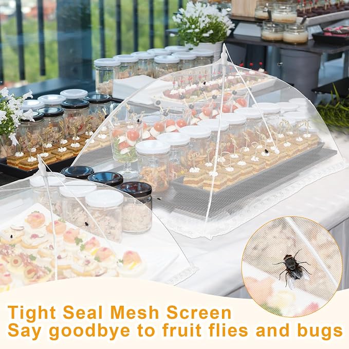 Tanlade 16 Pcs Mesh Food Cover Food Tent Set Reusable Collapsible Pop up Food - Image 5