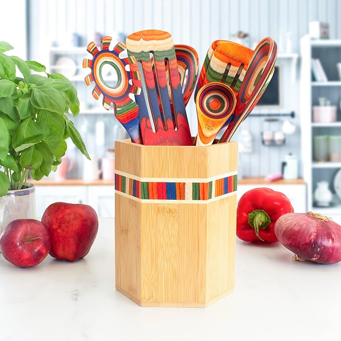 Totally Bamboo Baltique Marrakesh Collection Kitchen Utensil Holder, Large - Image 3