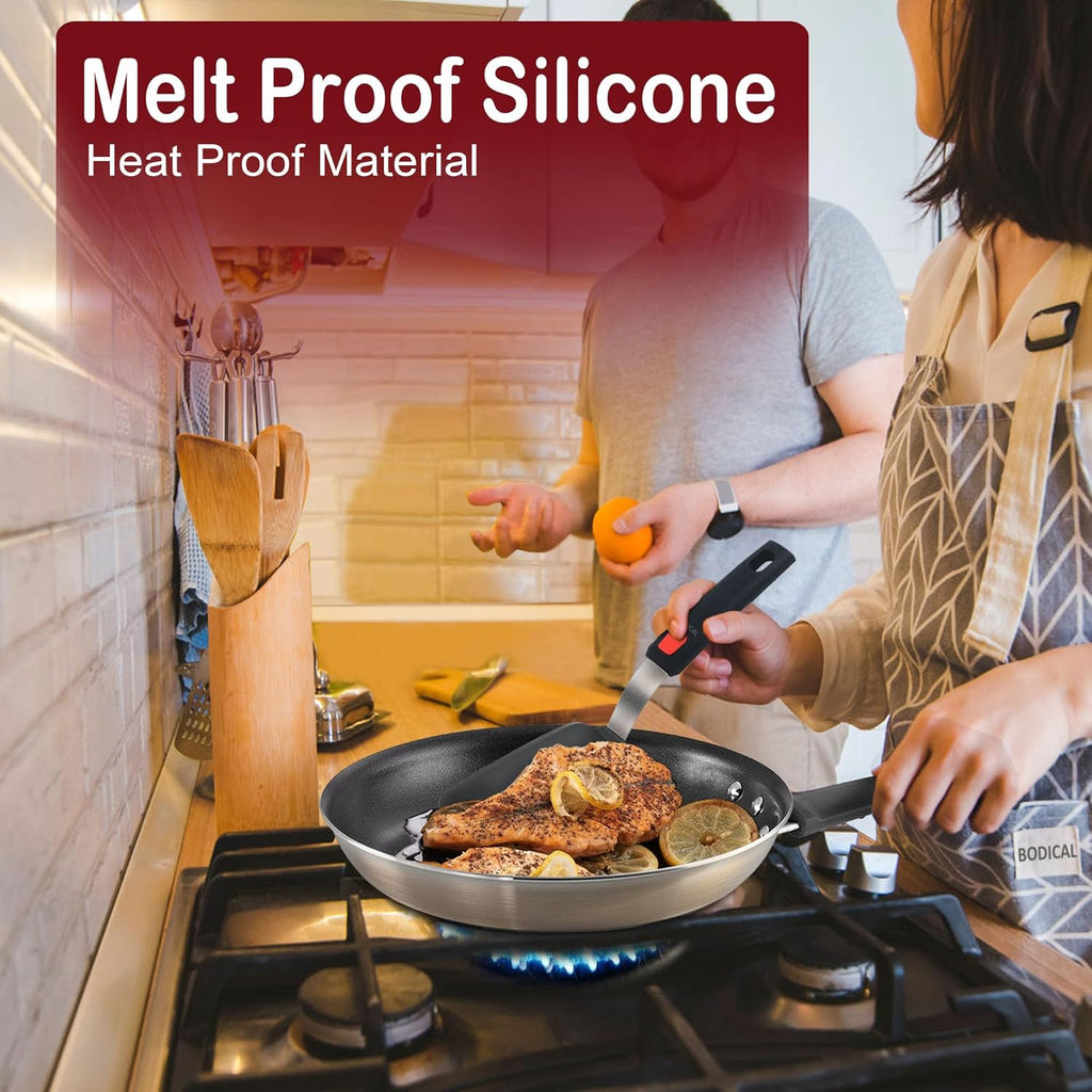 2 Pack Silicone Spatula Turner, 600°F Heat Resistant Kitchen Spatula