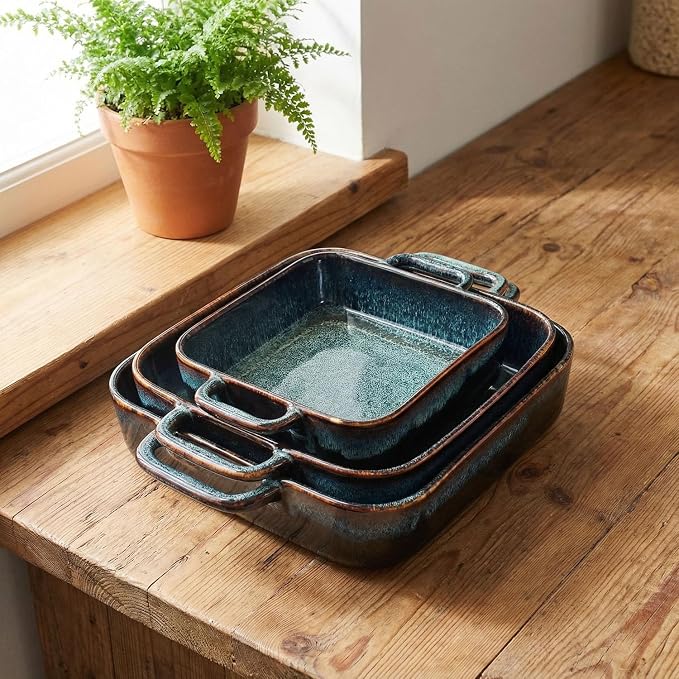 9" x 9" Porcelain Square Casserole Dishes - Image 5
