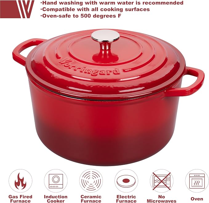 VORRINGARD Enameled Cast Iron Dutch Oven Pot - Image 3