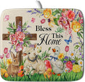 Easter Farmhouse Dish Drying Mat Funny Animal Dish Pad by Giwawa