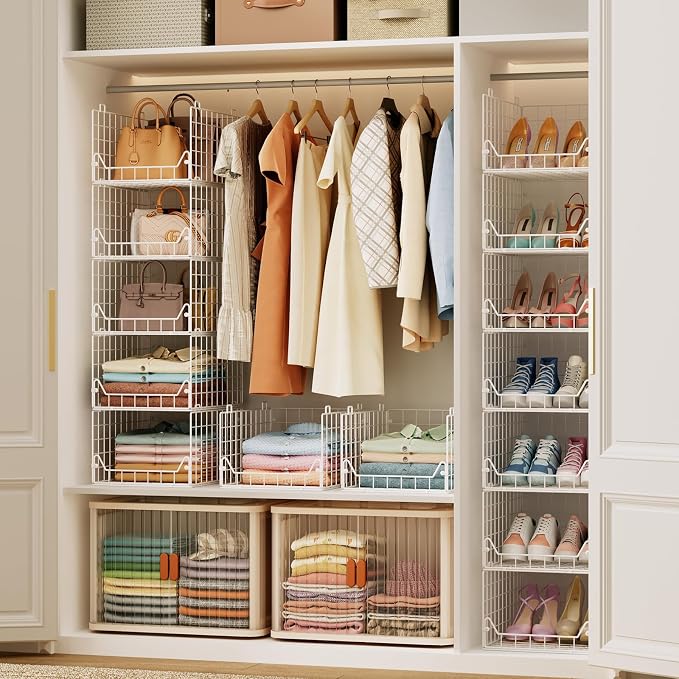Jakyitvi 6-Tier Closet Shelf Organizer, Metal Stackable Closet Organizers and - Image 7