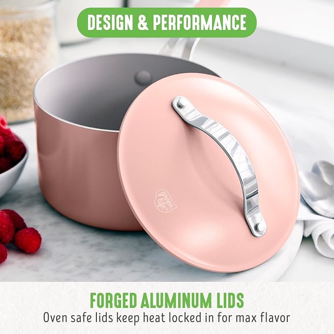 GreenLife 10-Piece Nonstick Ceramic Cookware Set, Lightweight Healthy PFAS-Free - Image 5