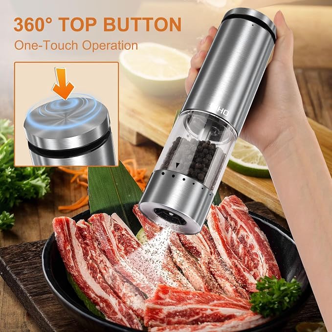 Electric Salt and Pepper Grinder Set Rechargeable, Automatic Salt and Pepper - Image 3