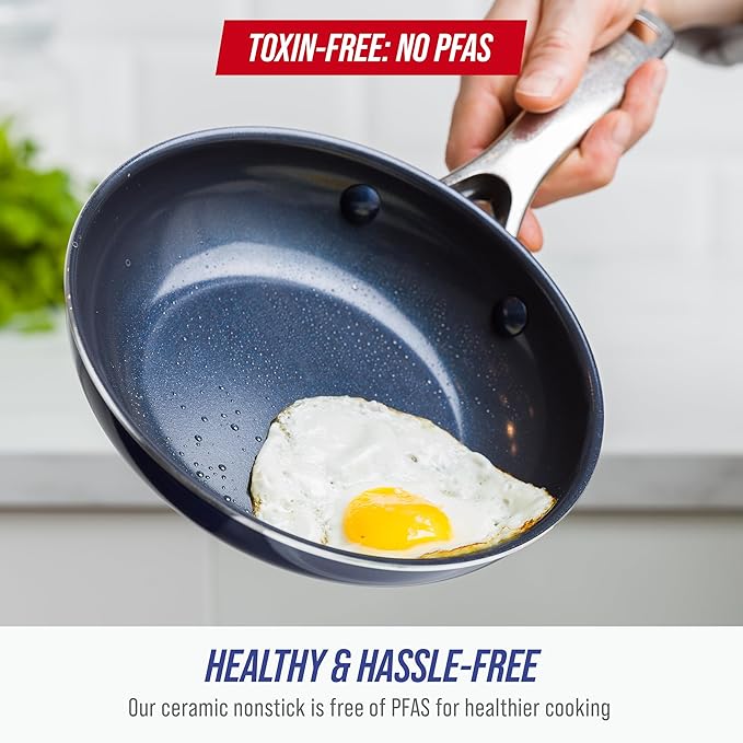 Blue Diamond 8" Nonstick Frying Pan Skillet, Diamond Infused PFAS-Free Ceramic - Image 4