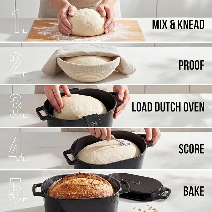 Kook Dutch Oven, for Bread Baking, Sourdough Loaf Pan, Dual Handles, Enameled - Image 6