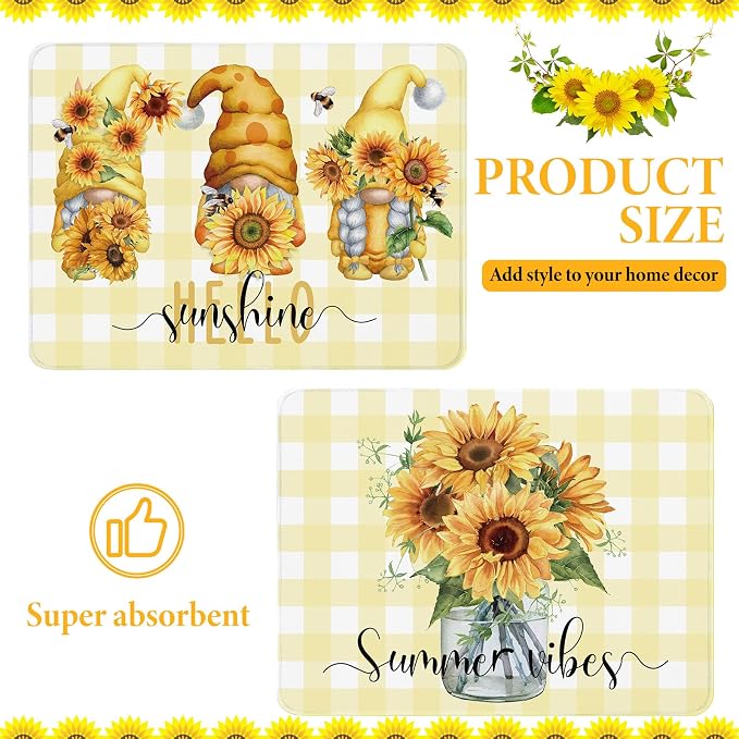 SiliFine 2 Pcs Sunflower Dish Drying Mat - Image 2