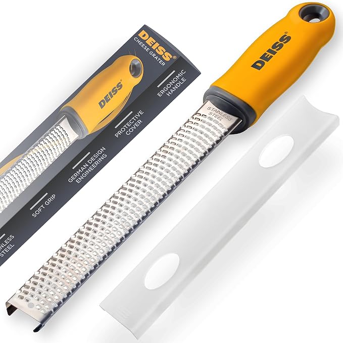 Deiss PRO Citrus Zester & Cheese Grater — Parmesan Cheese Lemon, Vegetables by DeissKitchenware