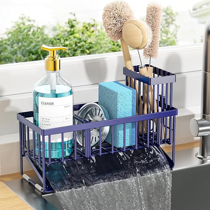 Cisily Navy Blue Sink Caddy Organzier by CISILYHOMELIFE