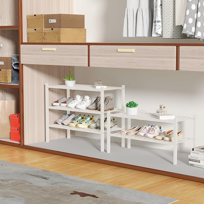ROMGUAR CRAFT 2 Tier Bamboo Shoe Rack - Image 4
