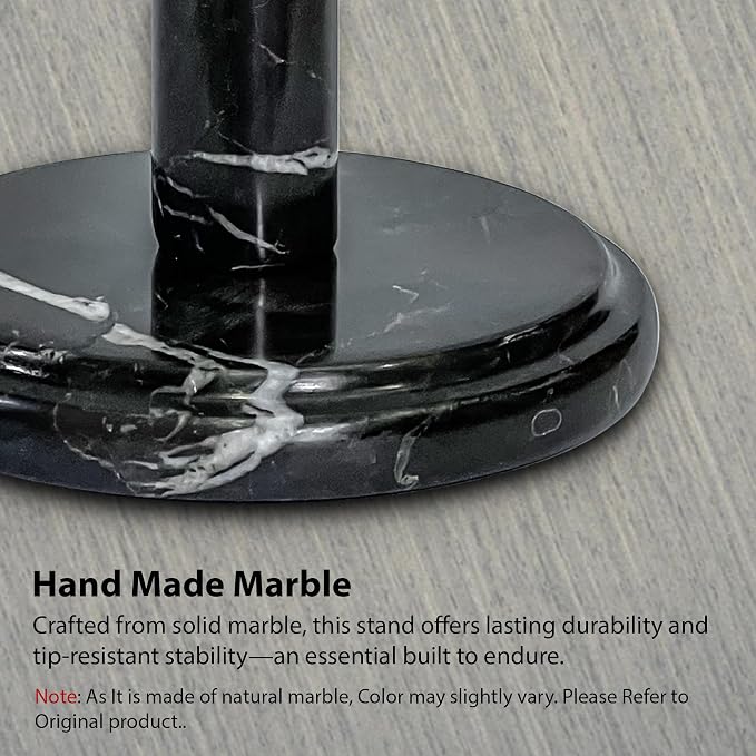 Handmade Black and Gold Marble Paper Towel Holder – Luxury Countertop Stand - Image 8