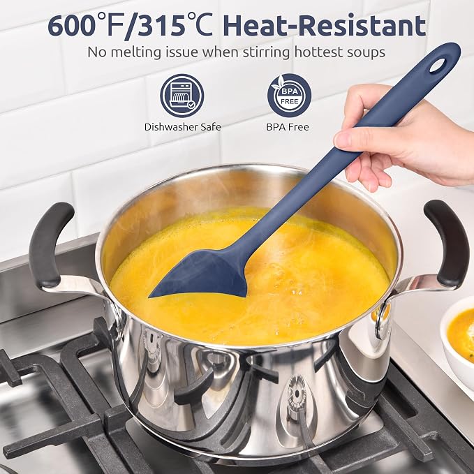 U-Taste Extra-Long 600ºF Heat Resistant Spatula Spoon: 14" Silicone Spoonula - Image 4