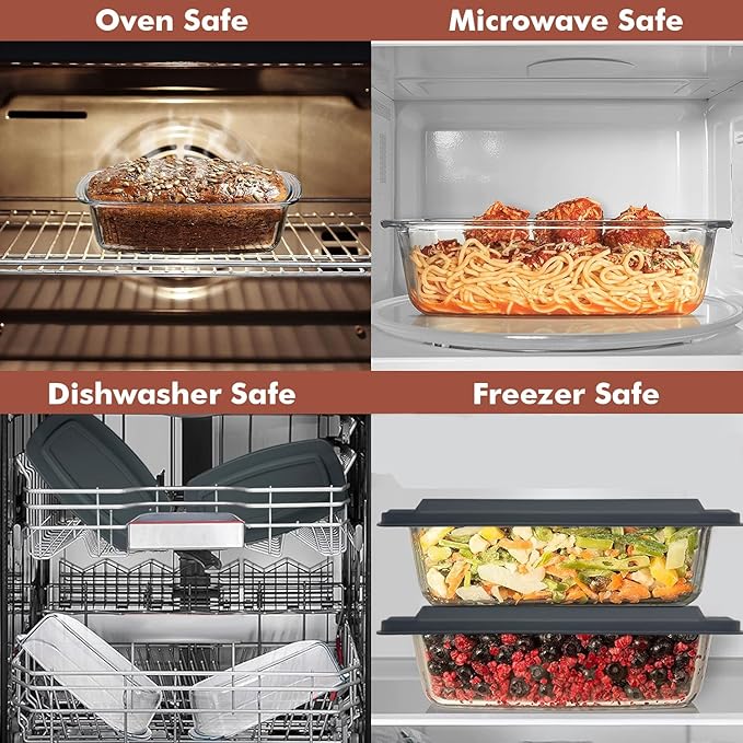 Razab LARGE 7.6 Cups/1800 ML/1.9 Qt Glass Loaf Pan - Image 5