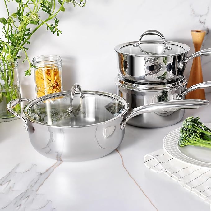 KEAWELL K3 Premium 4-Quart Tri-Ply Stainless Steel Sauté Pan - Image 6