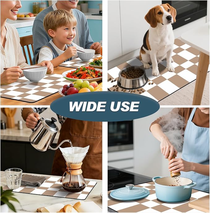 Dish Drying Mats for Kitchen Counter, Waterproof Coffee Mat for Countertop - Image 8